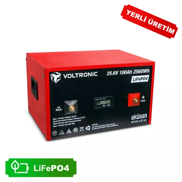 Voltronic Lityum Demir Fosfat Akü 25.6 V 100 Ah LiFePO4