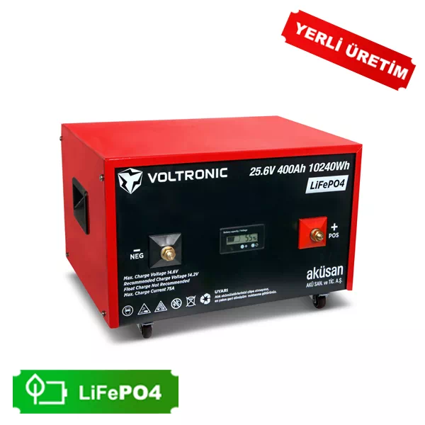 Voltronic Lityum Demir Fosfat Akü 25.6 V 400 Ah LiFePO4