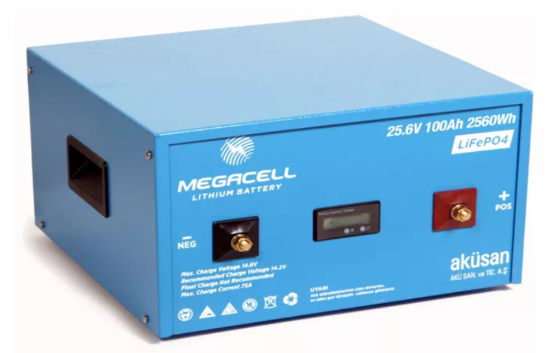Megacell Lityum Demir Fosfat Akü 25.6 V 100 Ah LiFePO4