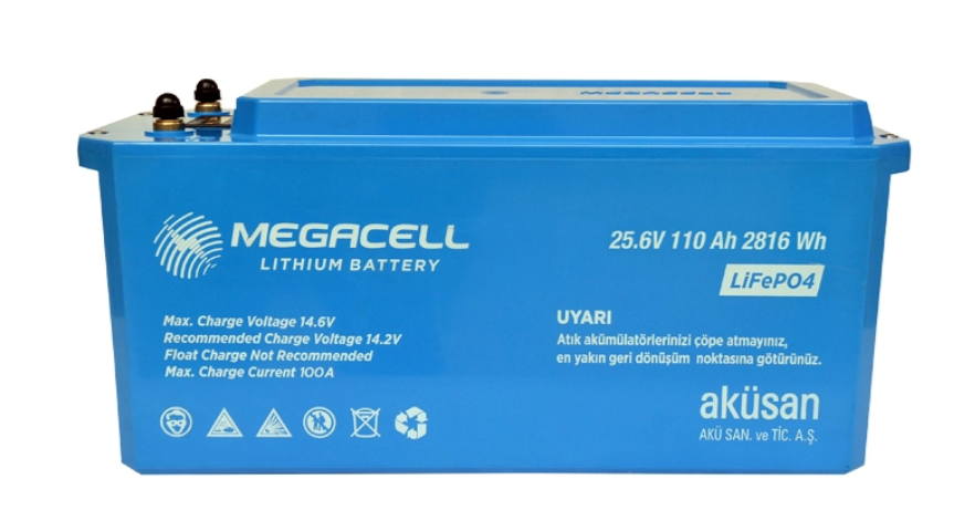 Megacell Lityum Demir Fosfat Akü 25.6 V 110 Ah LiFePO4