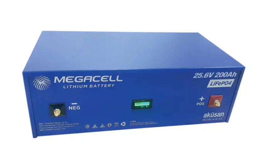 Megacell Lityum Demir Fosfat Akü 25.6 V 200 Ah LiFePO4