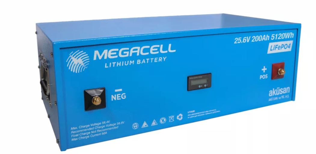 Megacell Lityum Demir Fosfat Akü 25.6 V 200 Ah LiFePO4