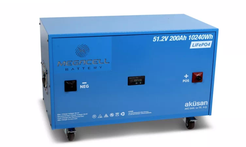 Megacell Lityum Demir Fosfat Akü 51.2 V 200 Ah LiFePO4 Smart