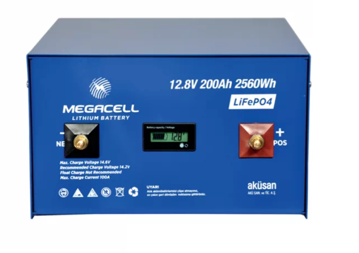Megacell Lityum Demir Fosfat Akü 12.8 V 200 Ah LiFePO4