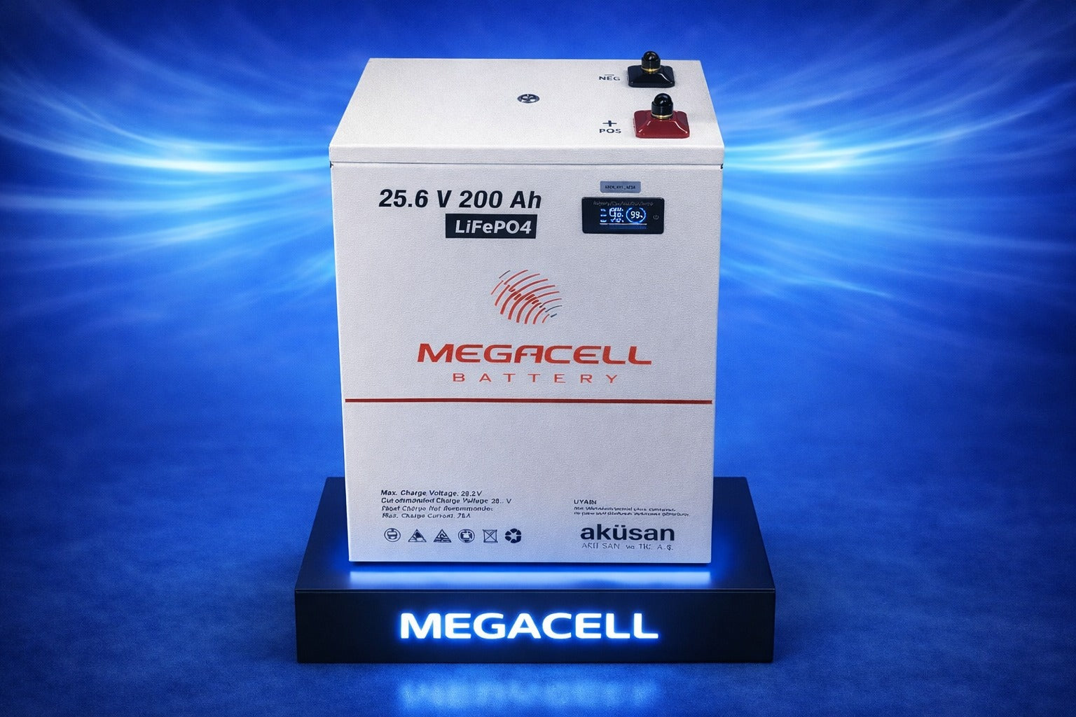 Megacell Lityum Demir Fosfat Akü 25,6 V 200 Ah LiFePO4