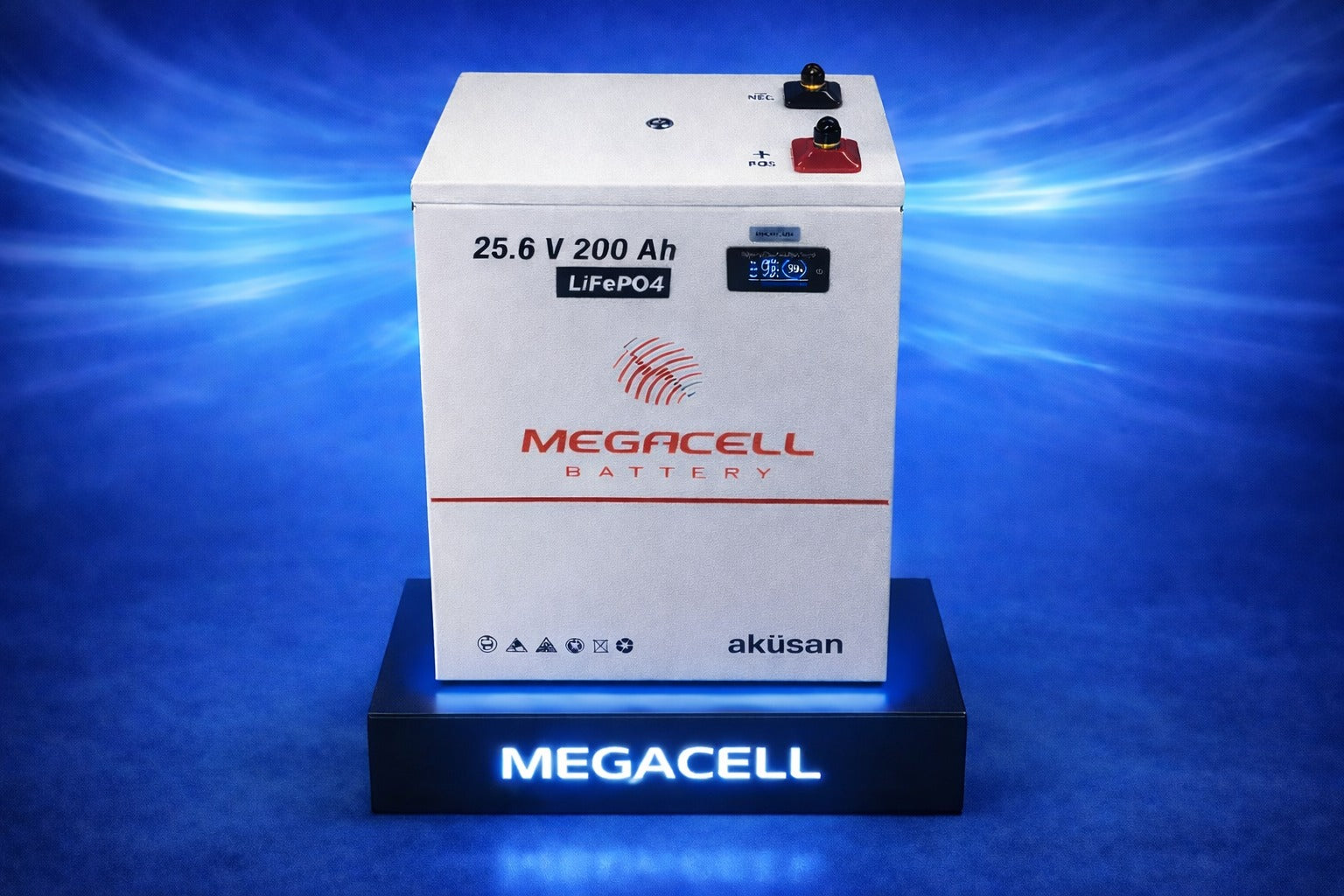 Megacell 51,2V 200 Ah LiFePO₄ Lityum Demir Fosfat Batarya