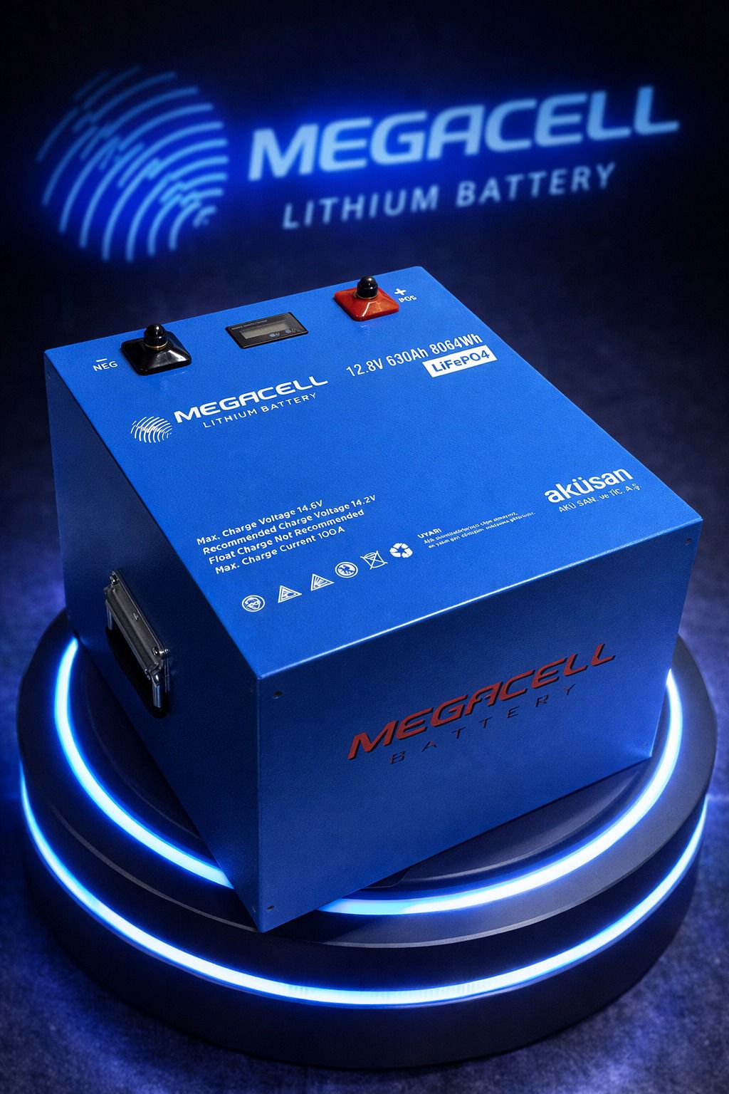 Megacell 12,8V 630 Ah LiFePO₄ Lityum Demir Fosfat Batarya