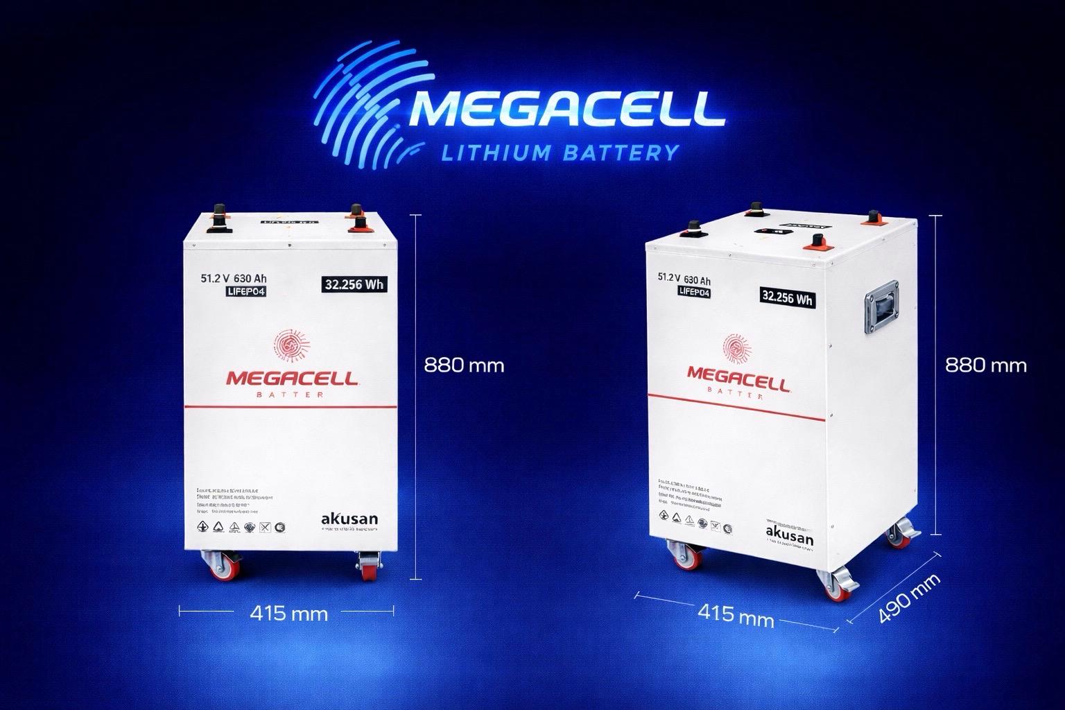 Megacell 51,2V 630 Ah LiFePO₄ Lityum Demir Fosfat Batarya