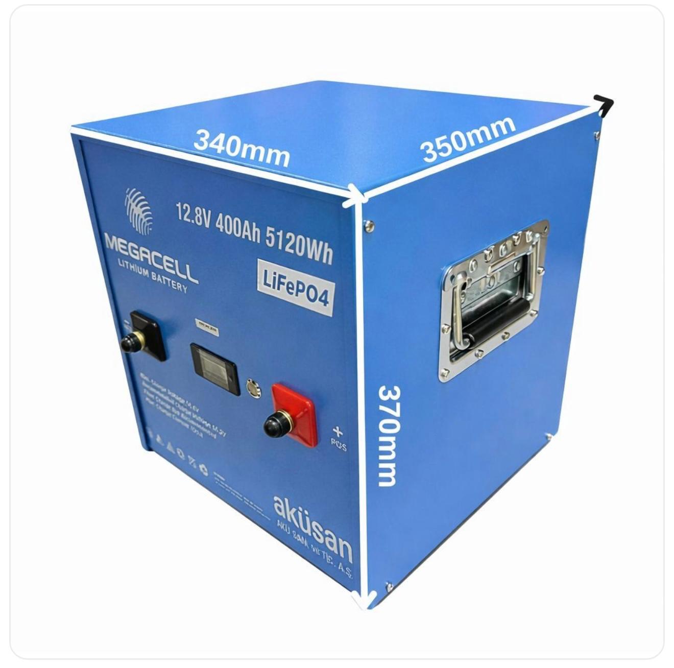 Megacell Lityum Demir Fosfat Akü 12,8 V 400 Ah LiFePO4