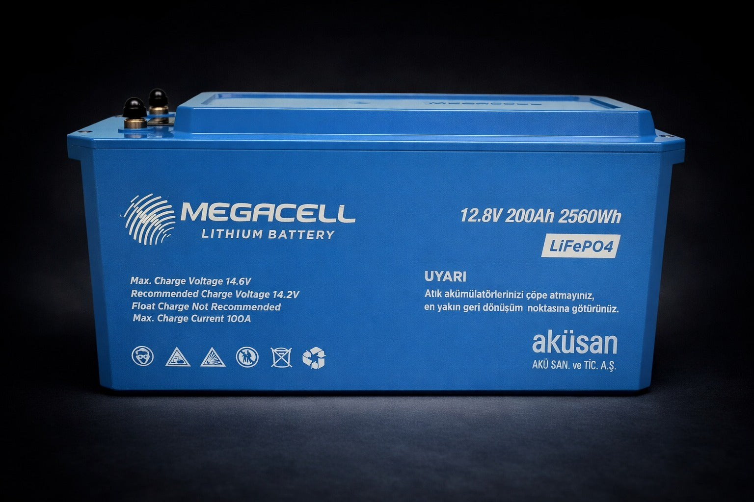 Megacell Lityum Demir Fosfat Akü 12,8 V 200 Ah LiFePO4