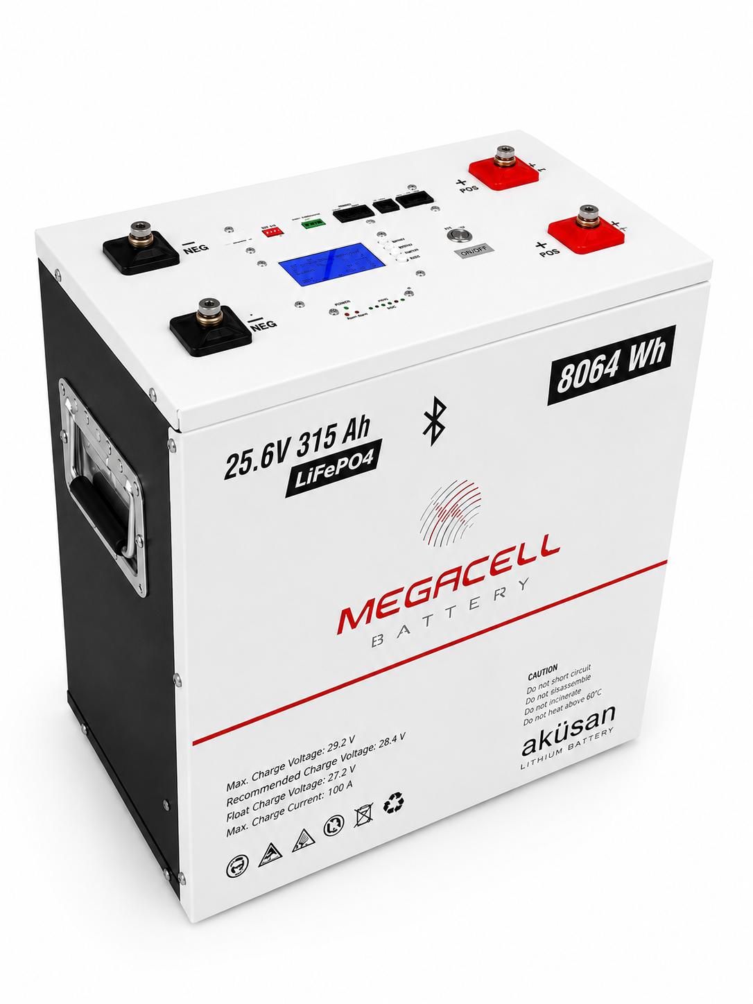 Megacell 25,6V 315 Ah LiFePO₄ Lityum Demir Fosfat Batarya